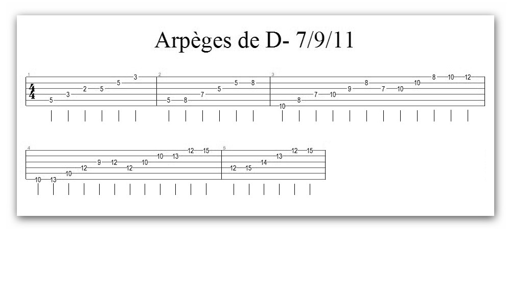 arpeges de Dm 7 9 11